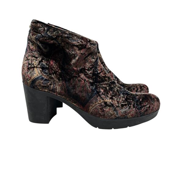 Toni Pons Finley Bootie Velvet‎ Velour Paisley Print Multicolor Size 38 US 7.5 - Picture 7 of 14